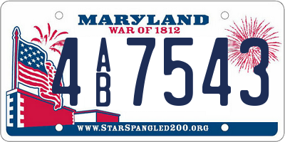 MD license plate 4AB7543