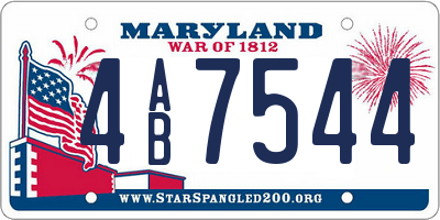 MD license plate 4AB7544