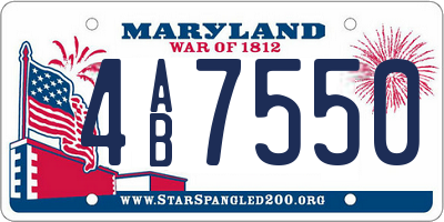 MD license plate 4AB7550