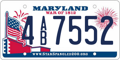 MD license plate 4AB7552