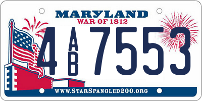 MD license plate 4AB7553
