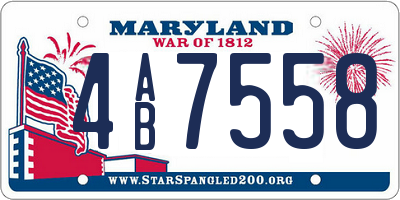 MD license plate 4AB7558