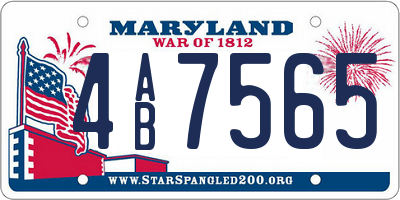 MD license plate 4AB7565