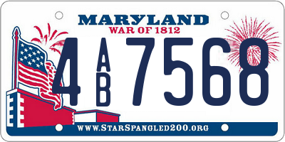MD license plate 4AB7568