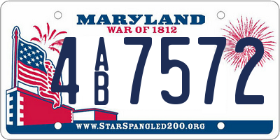 MD license plate 4AB7572