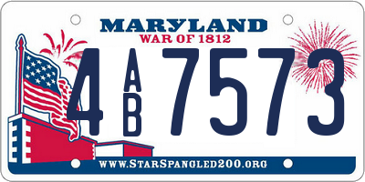 MD license plate 4AB7573