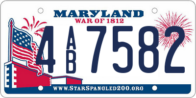 MD license plate 4AB7582