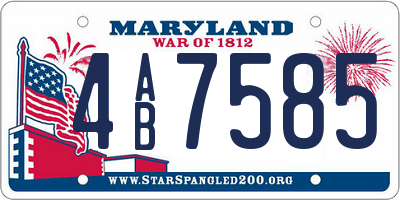 MD license plate 4AB7585