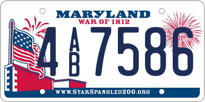 MD license plate 4AB7586