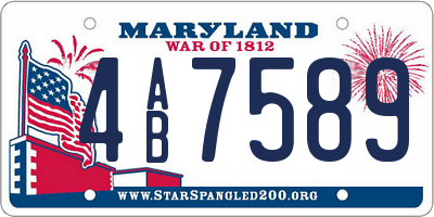 MD license plate 4AB7589