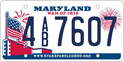 MD license plate 4AB7607