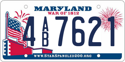 MD license plate 4AB7621