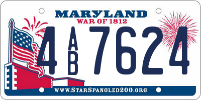 MD license plate 4AB7624