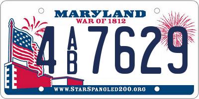 MD license plate 4AB7629