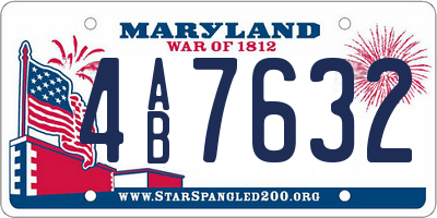 MD license plate 4AB7632