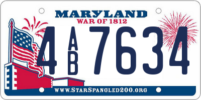 MD license plate 4AB7634