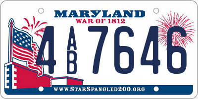 MD license plate 4AB7646
