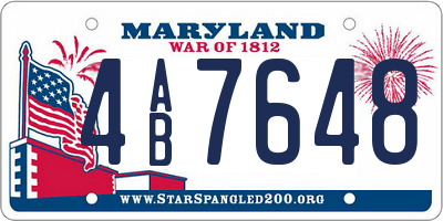 MD license plate 4AB7648