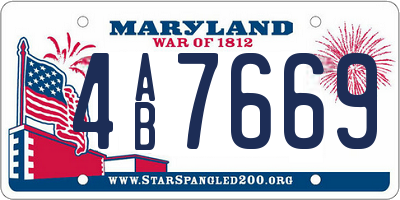 MD license plate 4AB7669
