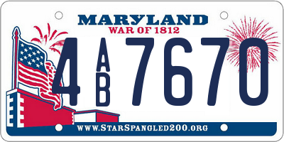 MD license plate 4AB7670