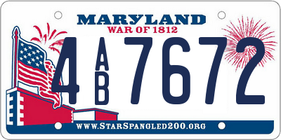 MD license plate 4AB7672