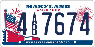 MD license plate 4AB7674