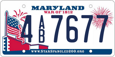 MD license plate 4AB7677