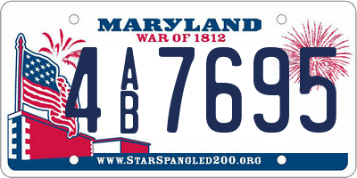 MD license plate 4AB7695