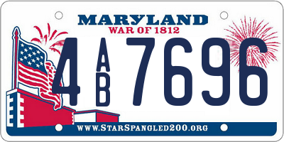 MD license plate 4AB7696