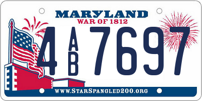 MD license plate 4AB7697