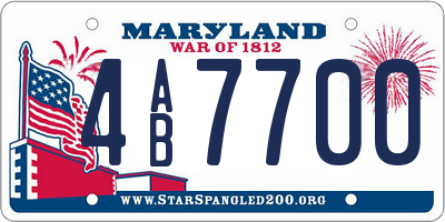 MD license plate 4AB7700