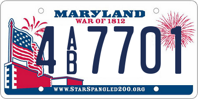 MD license plate 4AB7701