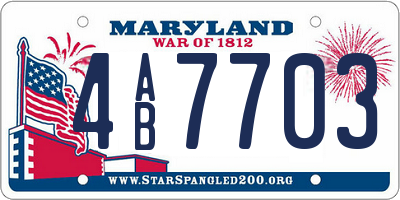 MD license plate 4AB7703