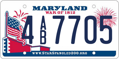 MD license plate 4AB7705