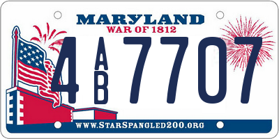 MD license plate 4AB7707