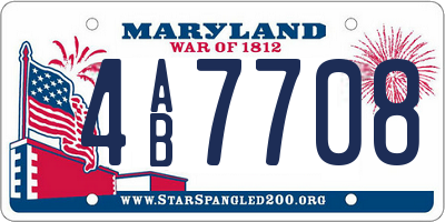 MD license plate 4AB7708