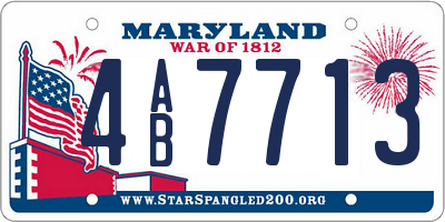MD license plate 4AB7713