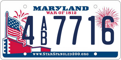 MD license plate 4AB7716