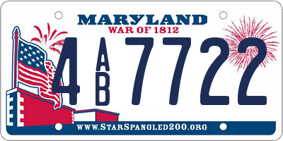 MD license plate 4AB7722