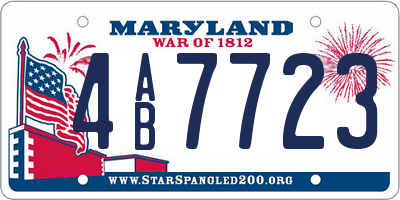 MD license plate 4AB7723