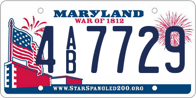 MD license plate 4AB7729