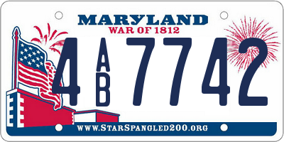 MD license plate 4AB7742