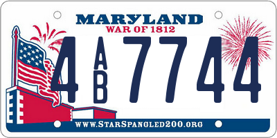 MD license plate 4AB7744
