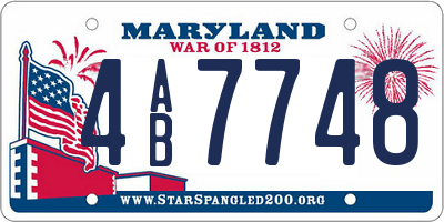 MD license plate 4AB7748