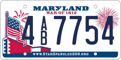 MD license plate 4AB7754