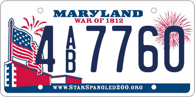 MD license plate 4AB7760