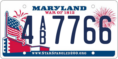 MD license plate 4AB7766