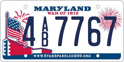 MD license plate 4AB7767