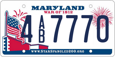 MD license plate 4AB7770