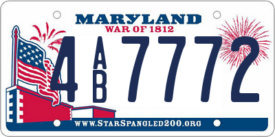 MD license plate 4AB7772